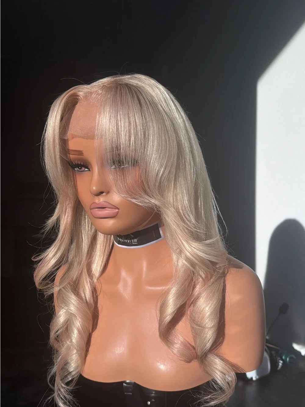 Blonde Lace Front Wig with Soft Waves blend with a splash of pink and gray